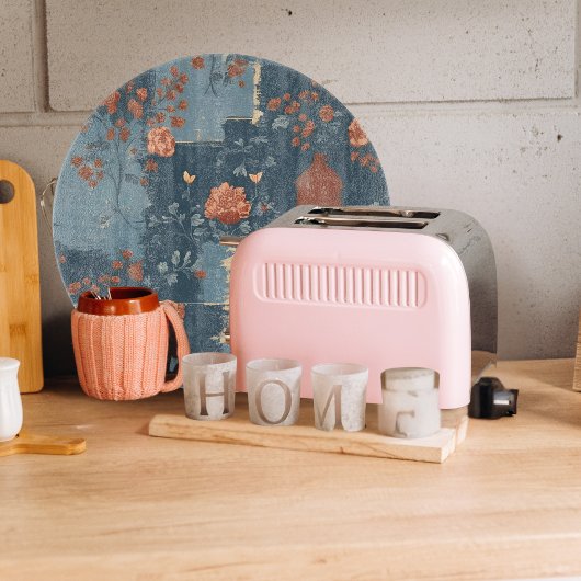 カントリーブルーラストファームハウス素朴ラウンド カッティングボード