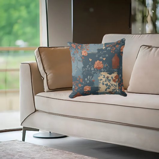 カントリーブルーラストファームハ素朴ウス クッション