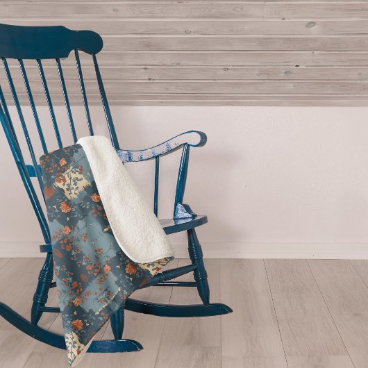 カントリーブルーラストファームハ素朴ウス シェルパブランケット