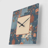 カントリーブルーラストファームハ素朴ウス スクエア壁時計 (傾斜)