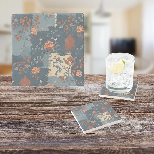 カントリーブルーラストファームハ素朴ウス ストーンコースター