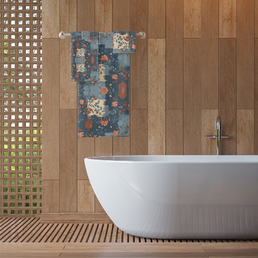 カントリーブルーラストファームハ素朴ウス バスタオルセット