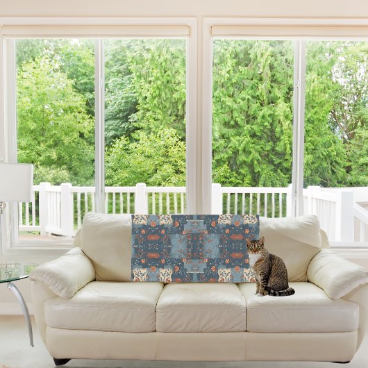 カントリーブルーラストファームハ素朴ウス フリースブランケット