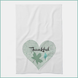 カントリーブルー感謝ハート葉キッチンタオル キッチンタオル