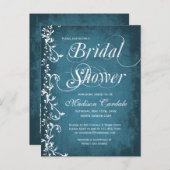 カントリーブルー素朴スワーズブライダルシャワーポストカード インビテーションポストカード (正面/裏面)