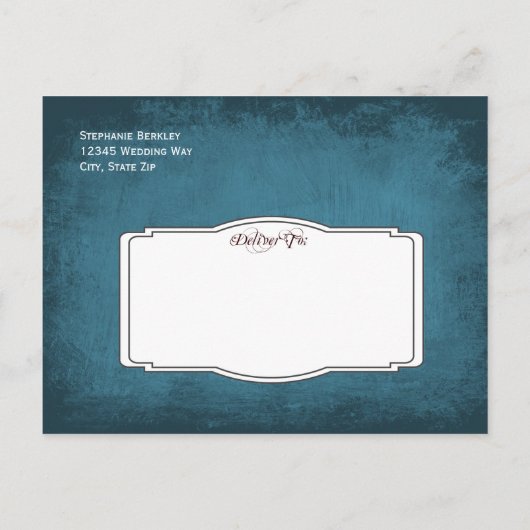 カントリーブルー素朴スワーズブライダルシャワーポストカード インビテーションポストカード (裏面)