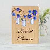 カントリーブルー素朴メイソンジャールブライダルシャワー招待状 招待状 (スタンド正面)