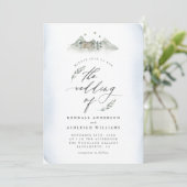 カントリーブルー葉ウォーターカラー&マウンテン結婚ズ 招待状 (スタンド正面)