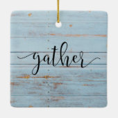 カントリーブルー「ギャザー」スクリプトファームハウス セラミックオーナメント (裏面)