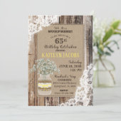 カントリーブーケウッドレース素朴誕生日 招待状 (スタンド正面)