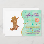 カントリーブーツと帽子のシルエット 招待状 (正面/裏面)