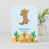 カントリーブーツと帽子のシルエット 招待状 (スタンド正面)