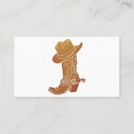カントリーブーツと帽子シルエット 名刺 (裏面)