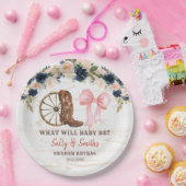 カントリーブーツまたはボウズ性別リビール紙プレート ペーパープレート (パーティー)