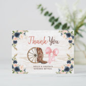 カントリーブーツまたは船首ジェンダーの表示サンキューカード サンキューカード (スタンド正面)