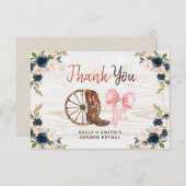 カントリーブーツまたは船首ジェンダーの表示サンキューカード サンキューカード (正面/裏面)