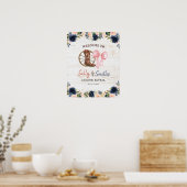 カントリーブーツまたは船首性別がウェルカムサインを明らかにする ポスター (キッチン)