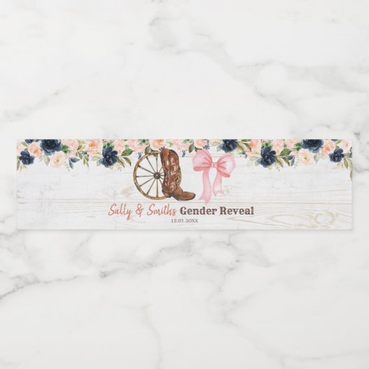 カントリーブーツまたは船首性別が水筒を明らかにする ペットボトルラベル (シングルラベル)