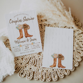 カントリーブーツカップルズコエドブライダルシャワー 招待状