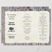 カントリーブーツトリ素朴フォールドバーン結婚式 プログラム (正面/裏面)