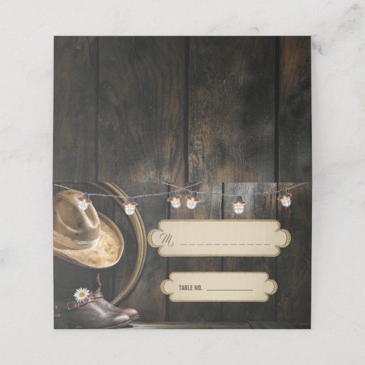 カントリーブーツハット&バーンウッドフォールディング座席表 プレイスカード (外部開封)