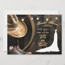 カントリーブーツハット&バーンウッドブライダルシャワー 招待状
