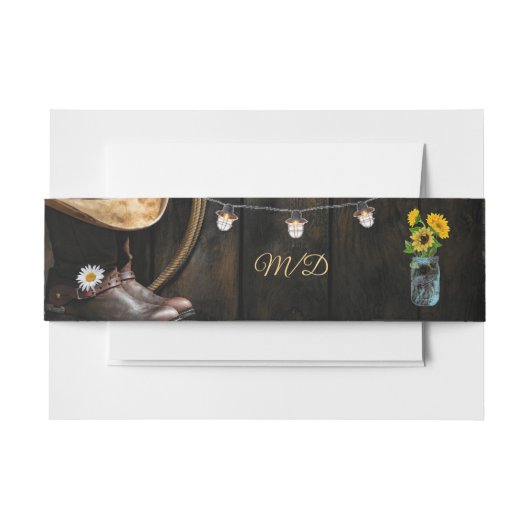 カントリーブーツハット、バーンウッド結婚ズ 招待状ベリーバンド (正面例)