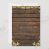 カントリーブーツ素朴カップルのシャワーウッドフローラ 招待状 (裏面)