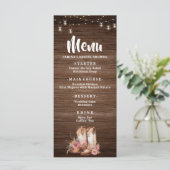 カントリーブーツ素朴女性のカーボーイフローラ誕生日メニュー メニュー (スタンド正面)