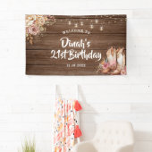 カントリーブーツ素朴女性のカーボーイ誕生日ラージ 横断幕 (インサイチュ)