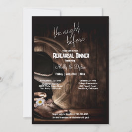 カントリーブーツ、帽子&バーンウッドリハーサルディナー 招待状