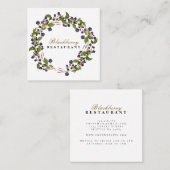 カントリーブ素朴ラックベリー秋オータムリース スクエア名刺 (正面/裏面)