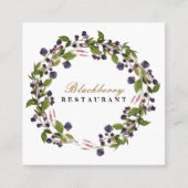 カントリーブ素朴ラックベリー秋オータムリース スクエア名刺 (正面)