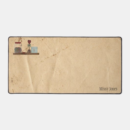 カントリープリミティブ名前をカスタムする デスクマット (正面)