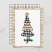 カントリープレイドクリスマスツリーホリデイブ ポストカード (正面/裏面)