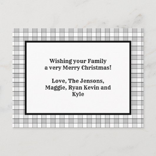 カントリープレイドクリスマスツリーホリデイブ ポストカード (裏面)