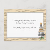 カントリープレイドクリスマスツリー | そしてメリーブライト・カ ポストカード (裏面)