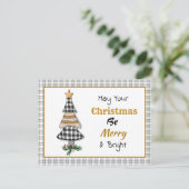 カントリープレイドクリスマスツリー | そしてメリーブライト・カ ポストカード (スタンド正面)