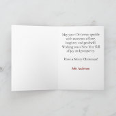 カントリープレイドサンタパーソナライズされたクリスマスカード シーズンカード (内部)