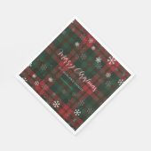 カントリープレイドスノーフレークパーソナライズされたクリスマス スタンダードランチョンナプキン (角)