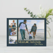カントリープレイド伝統的クリスマスフォトホリデー シーズンカード (スタンド正面)