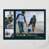 カントリープレイド伝統的クリスマス写真 箔シーズンカード (正面)