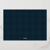 カントリープレイド伝統的クリスマス写真 箔シーズンカード (裏面)