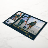 カントリープレイド伝統的クリスマス写真 箔シーズンカード (回転した状態)