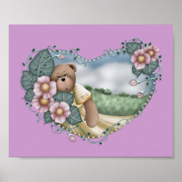 カントリーベアのハートプリント ポスター