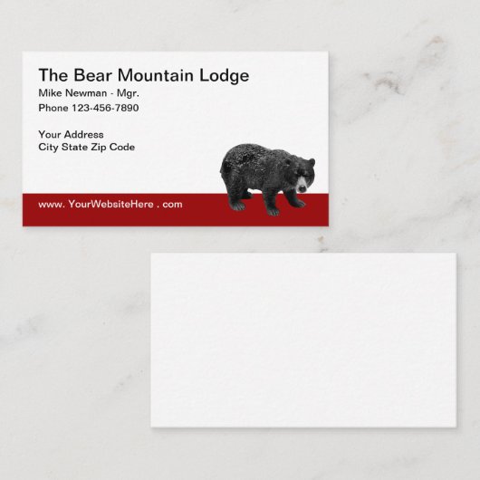 カントリーベアホテル 名刺 (正面/裏面)