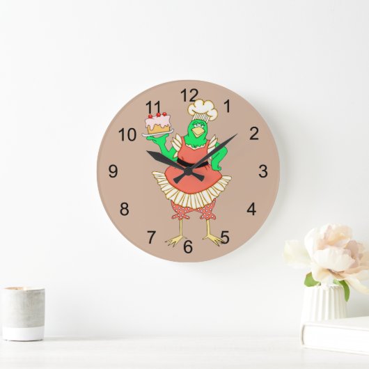 カントリーベーキングチキンラウンドウォールクロック ラージ壁時計 (ホーム)