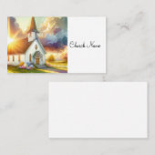 カントリーホワイトチャーチの水色 名刺 (正面/裏面)