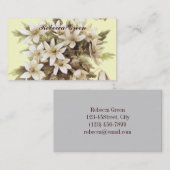 カントリーホワイトワイルドフラワーパステル結婚イエロー 名刺 (正面/裏面)