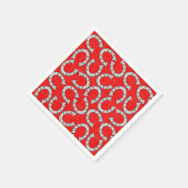 カントリーホースシューパターン紙ナプキン スタンダードカクテルナプキン